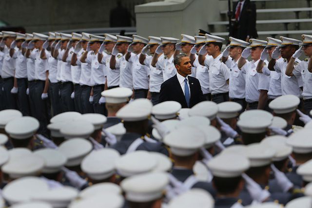 The president at West Point today
